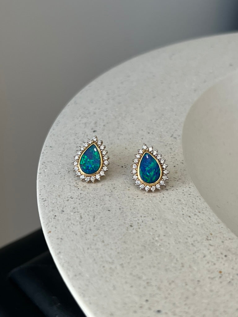 Opal and Diamond Sparkler Earrings