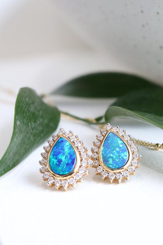Opal and Diamond Sparkler Earrings