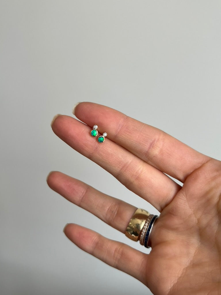 Opal and Diamond Confetti Earrings