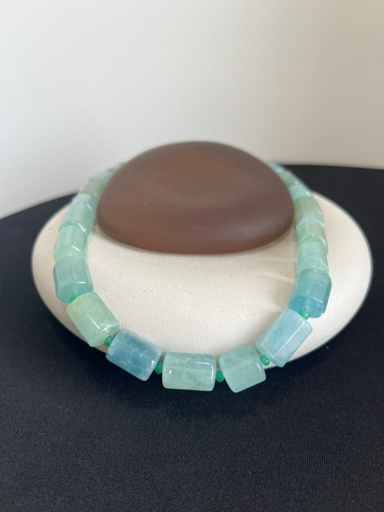 Aquamarine Octagon Necklace