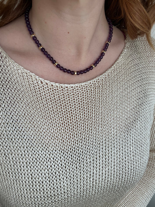 Amethyst and Gold Necklace