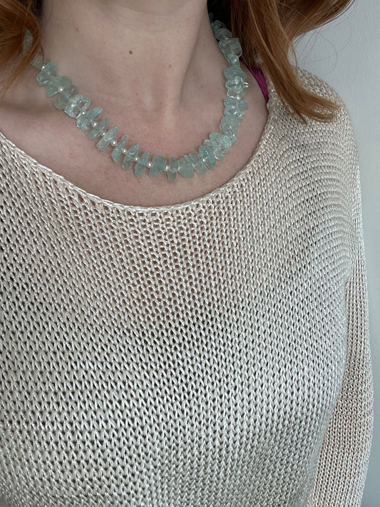 Aquamarine Rock Candy Necklace