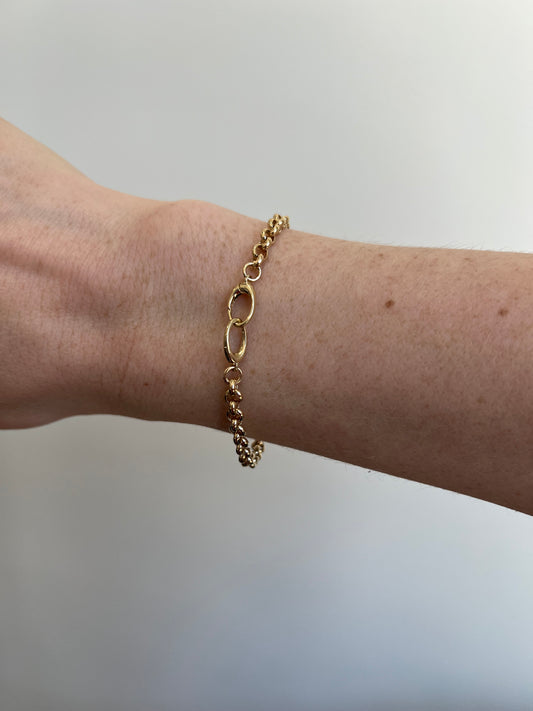 Solid Rolo Chain Bracelet with Push Clasp