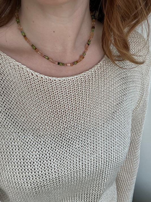 Imperial Topaz, Peridot, and Tourmaline Necklace