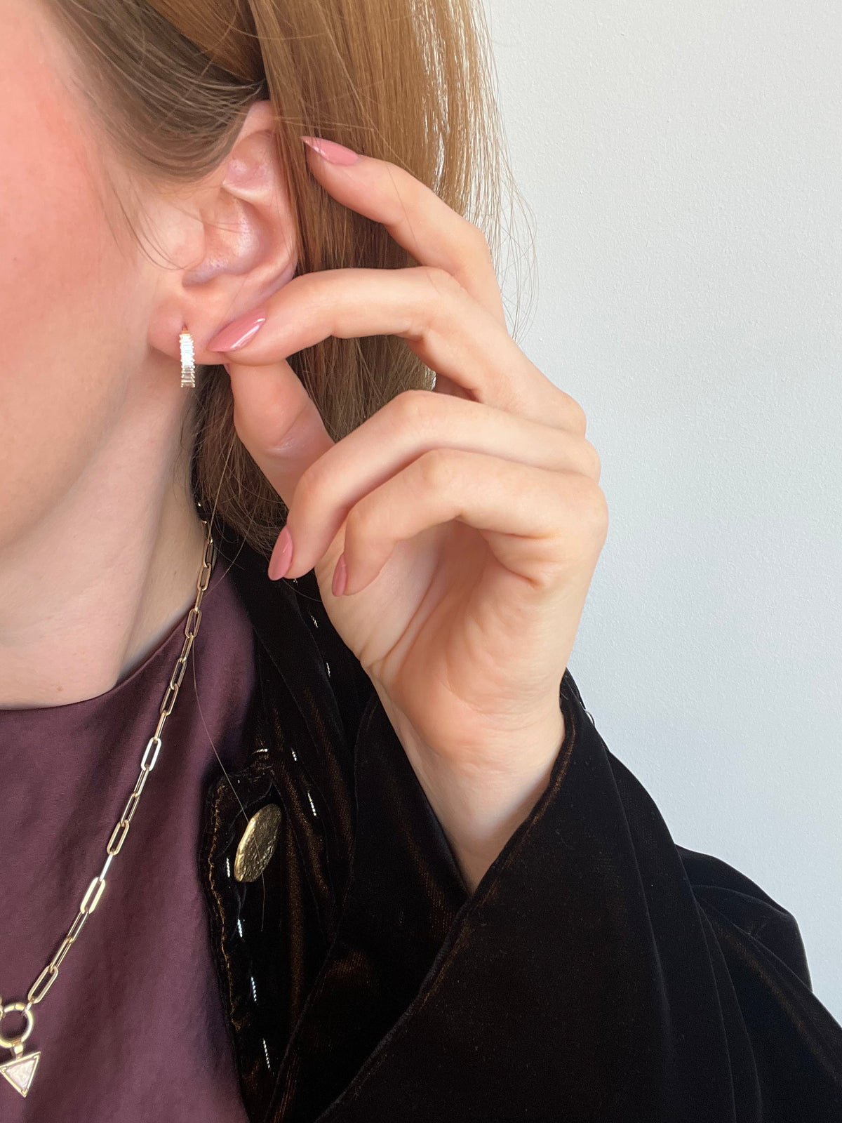 Baguette Diamond Hoops