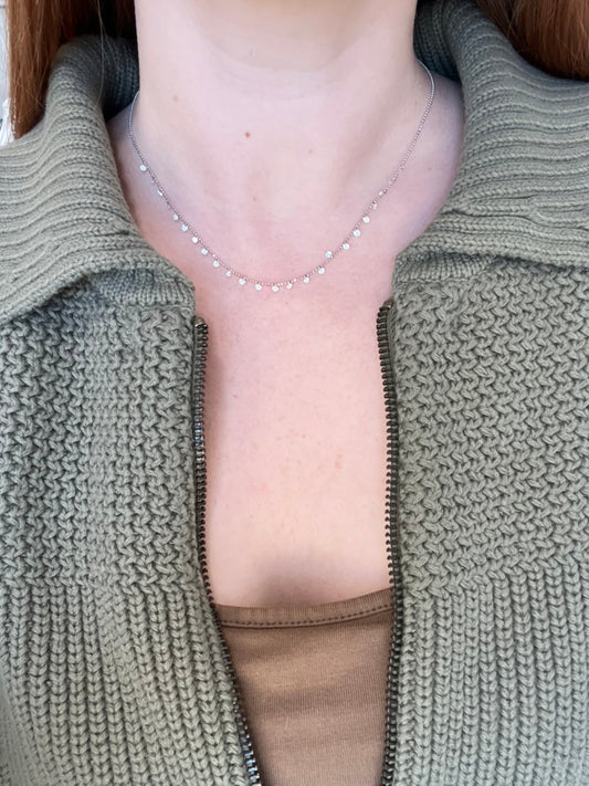 Pierced Diamond Confetti Necklace