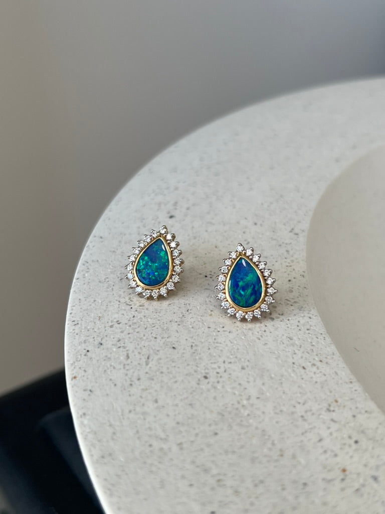 Opal and Diamond Sparkler Earrings