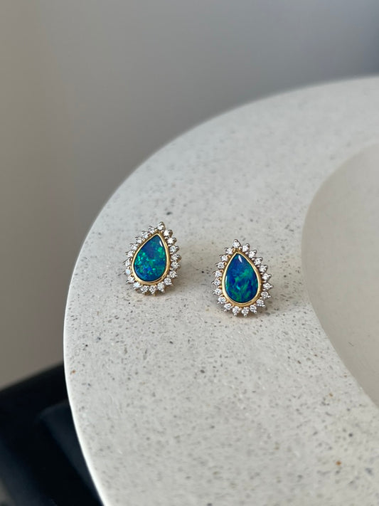 Opal and Diamond Sparkler Earrings