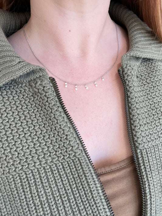 Double Diamond Confetti Necklace