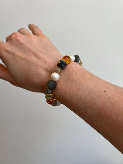 Treasure Chest Bracelet with Amber