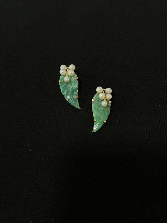 Jade Leaf Earrings
