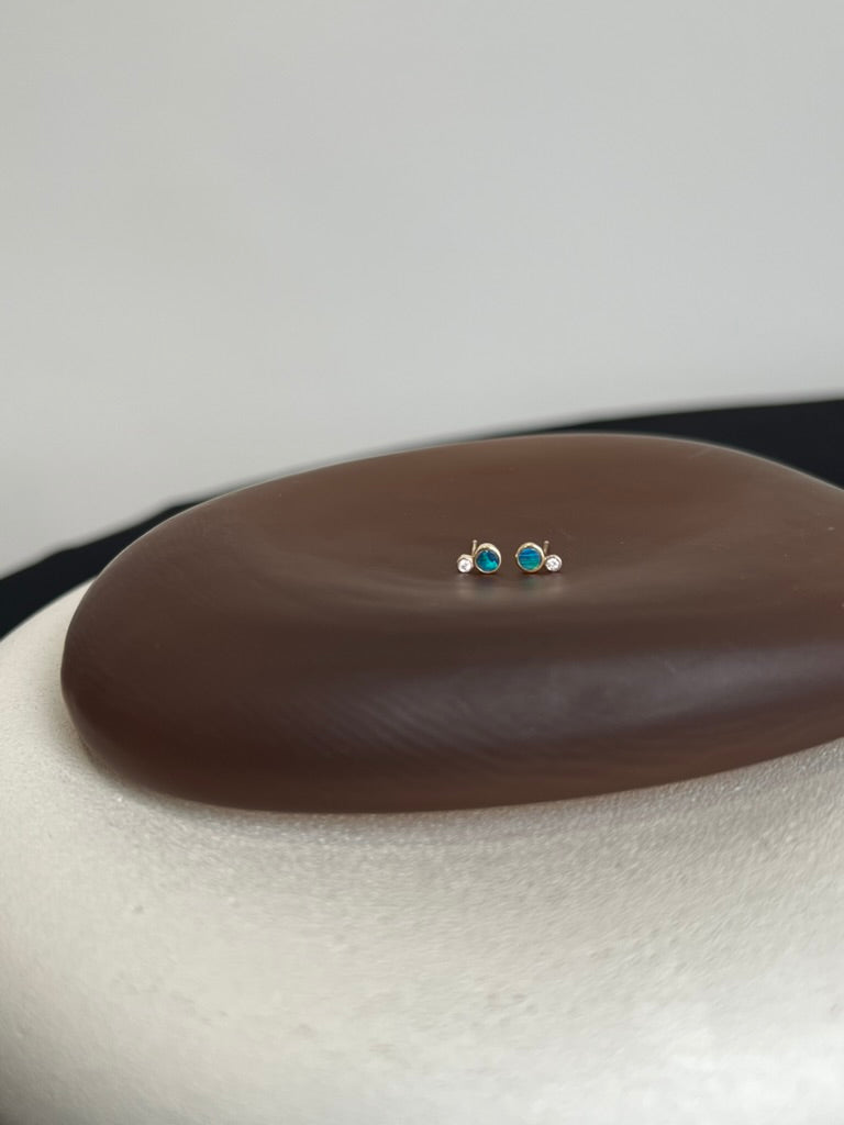 Opal and Diamond Confetti Earrings