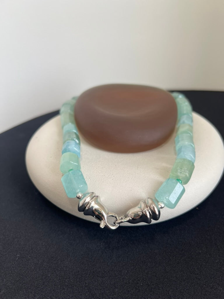 Aquamarine Octagon Necklace