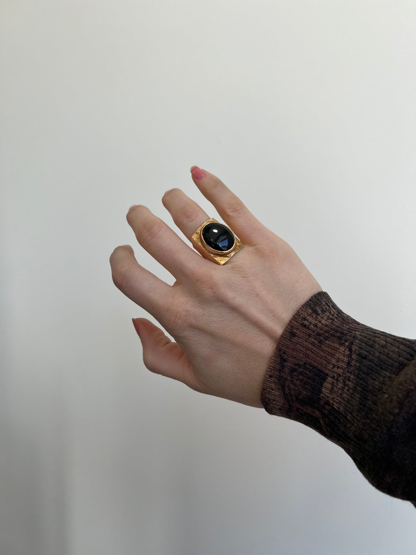 Black Onyx Shield Ring