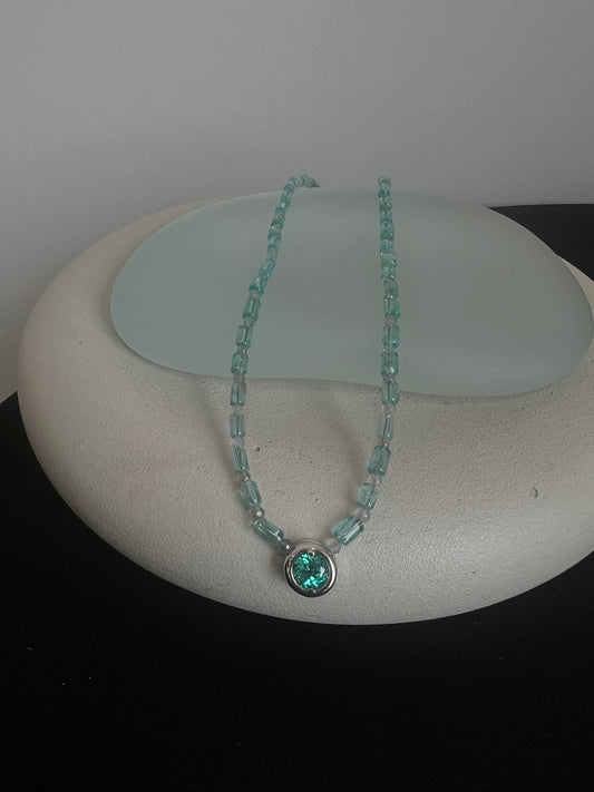Chrysoberyl, Apatite, and Labradorite Necklace