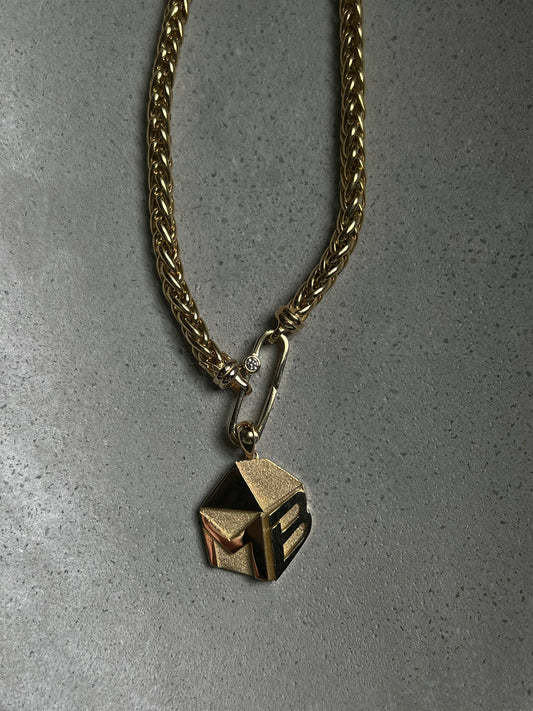 Logo Pendant on Diamond Push Clasp