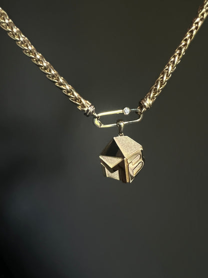 Logo Pendant on Diamond Push Clasp