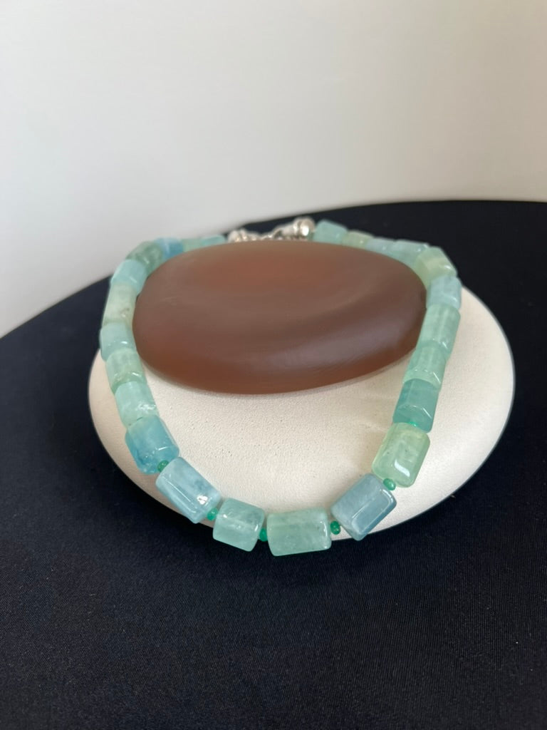 Aquamarine Octagon Necklace