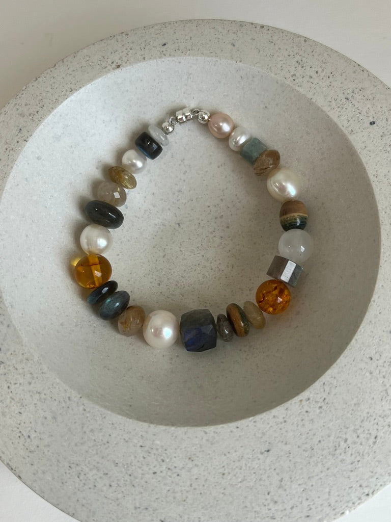 Treasure Chest Bracelet with Amber