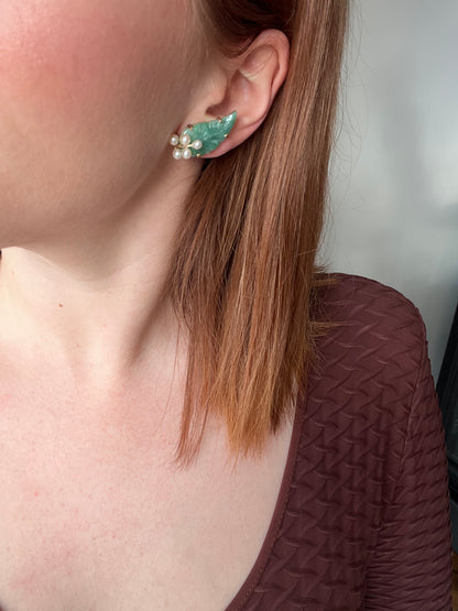 Jade Leaf Earrings