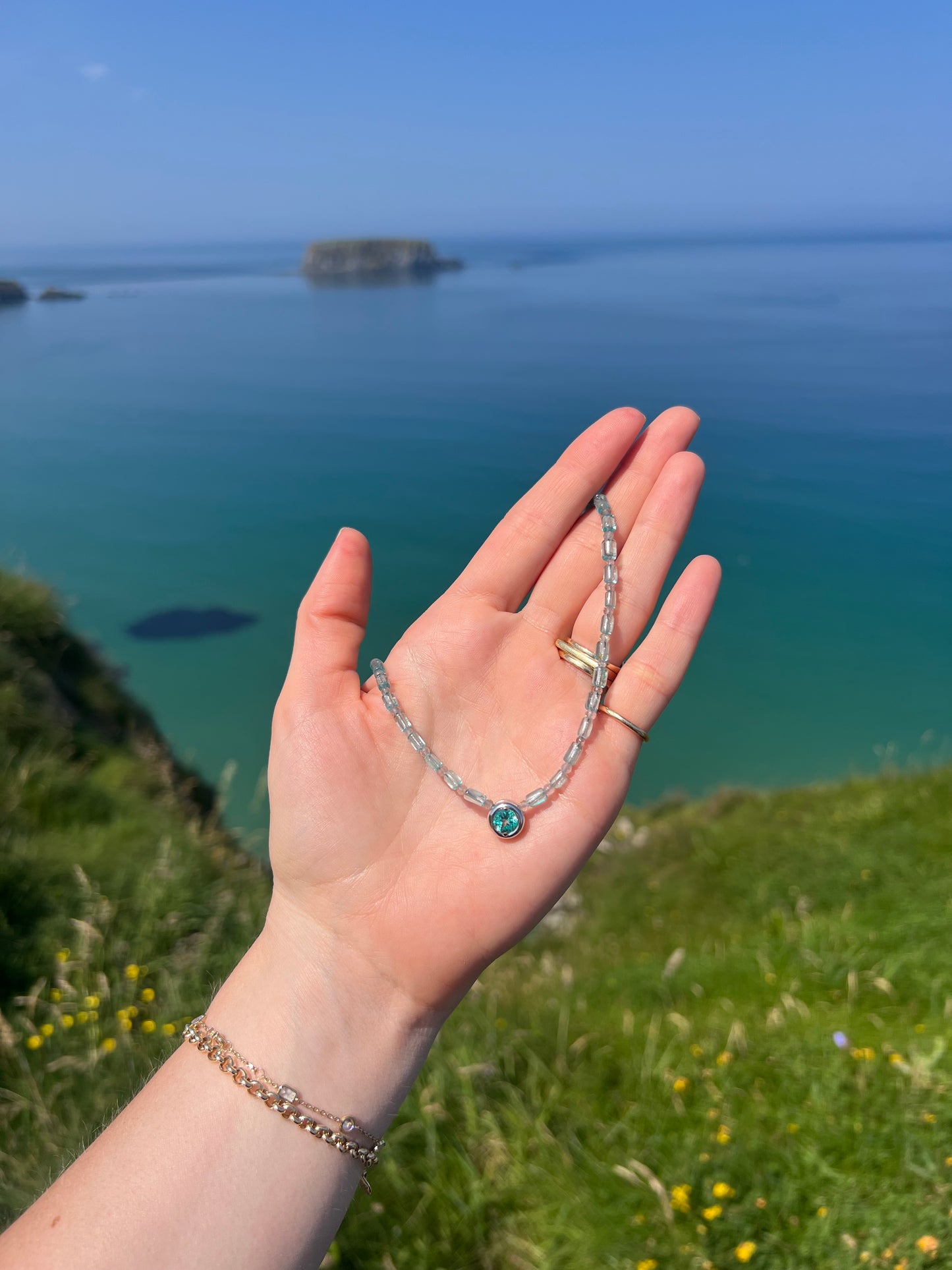 Chrysoberyl, Apatite, and Labradorite Necklace