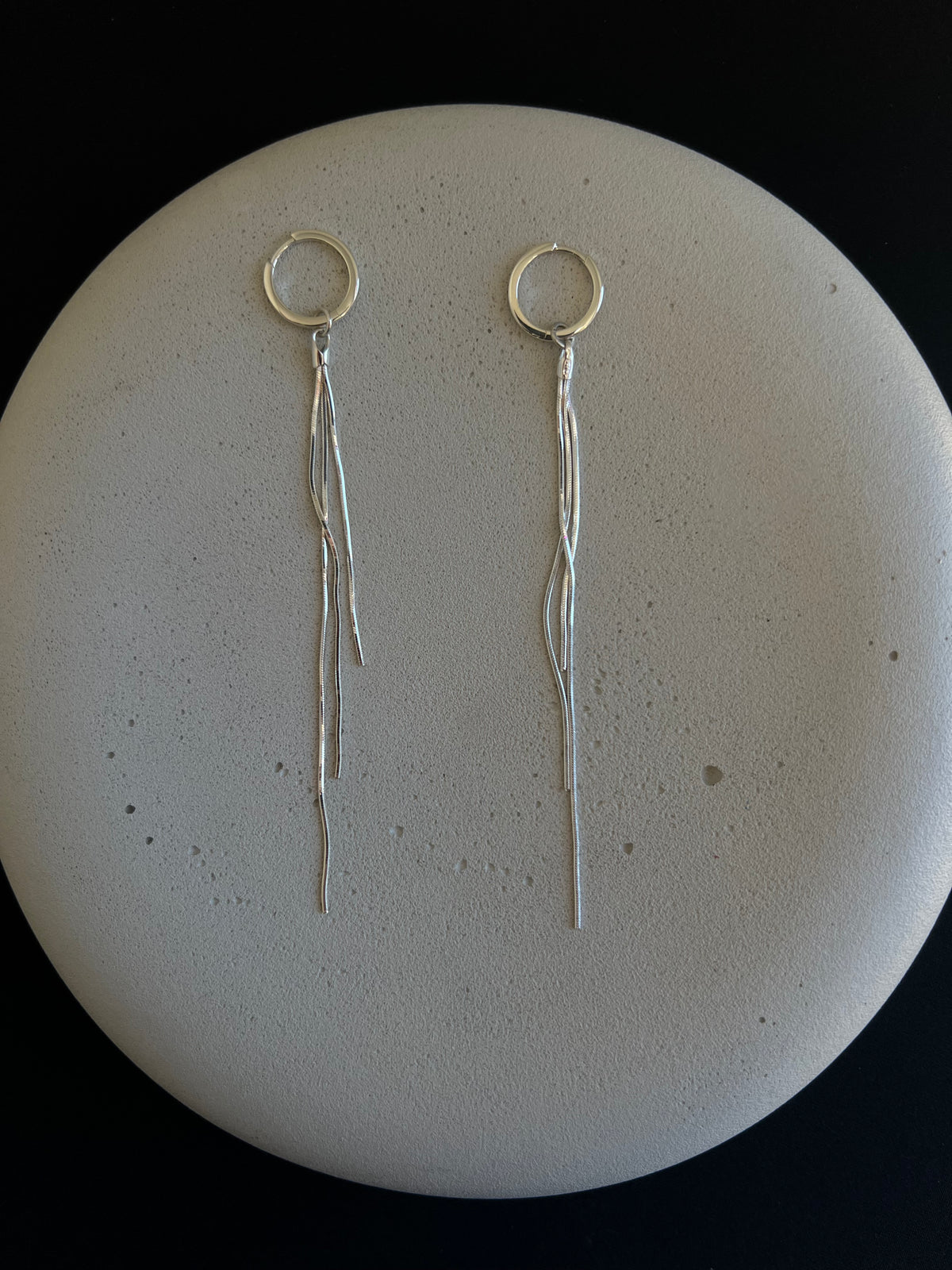 Tinsel Earrings - Thin Hoop Top