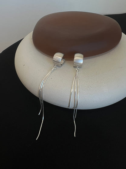 Tinsel Earrings - Hoop Top