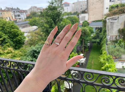 Tapered Baguette Diamond and Sapphire Ring