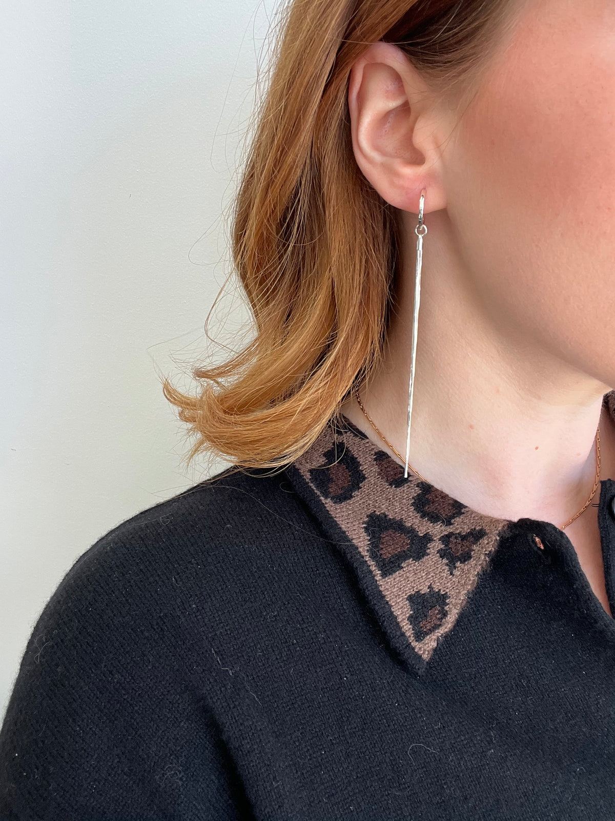 Tinsel Earrings - Thin Hoop Top