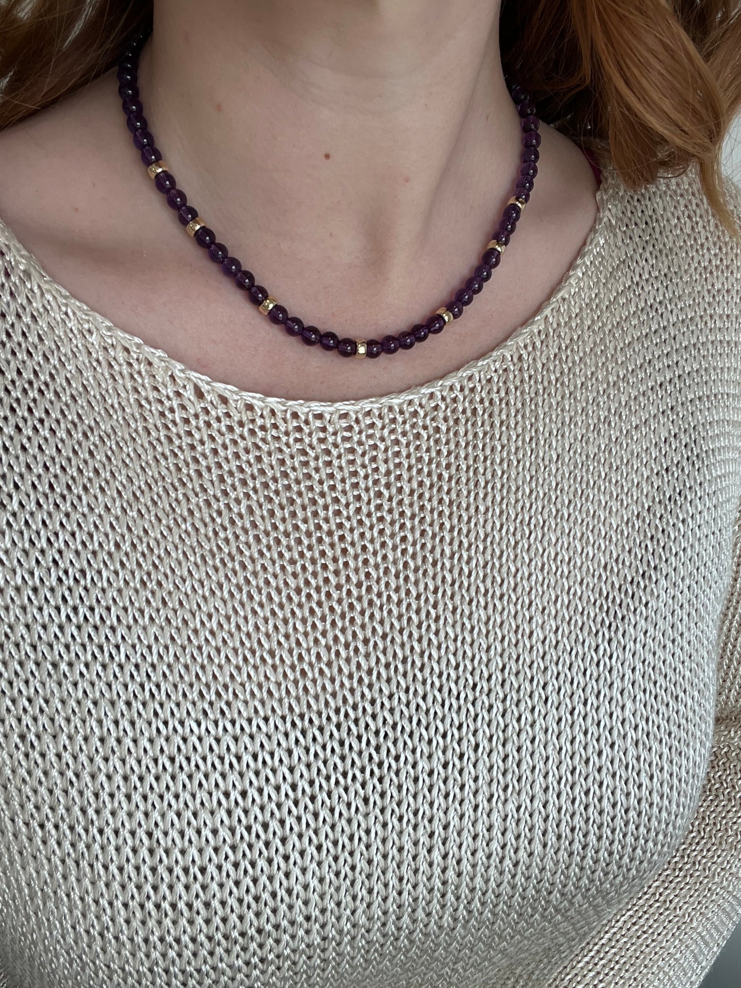 Amethyst and Gold Necklace