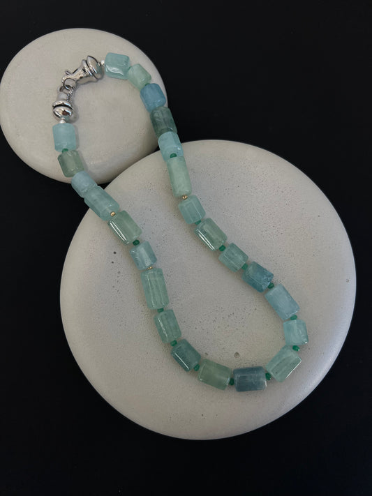 Aquamarine Octagon Necklace
