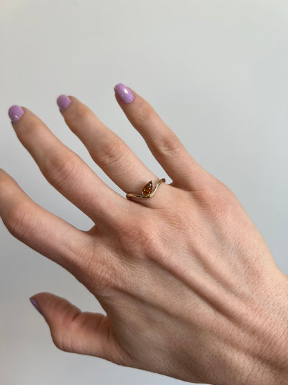 Orange Diamond Wiggle Ring