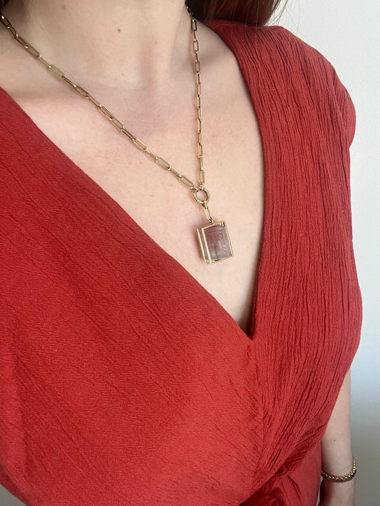 Caged Tourmaline Pendant