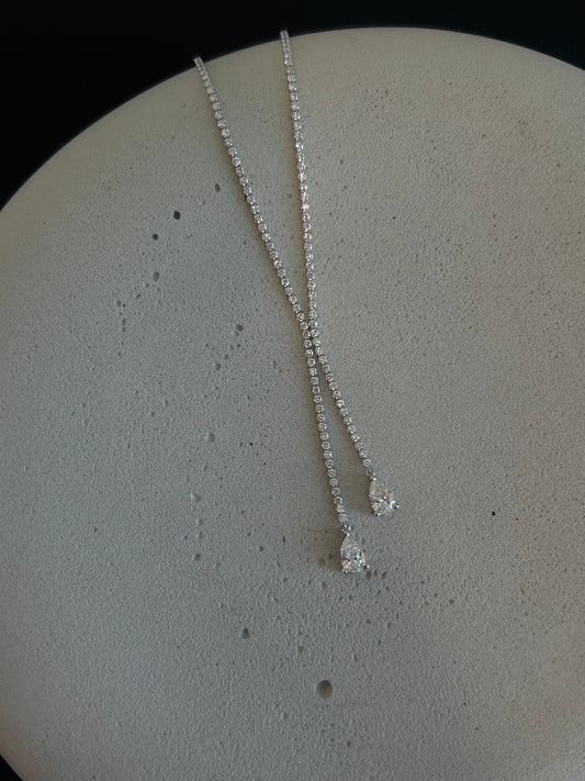 Pear Diamond Lariat Necklace