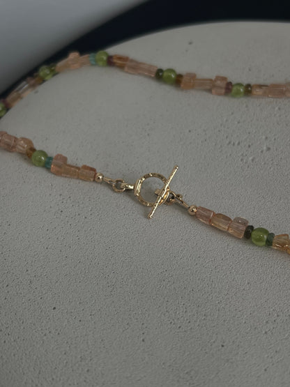Imperial Topaz, Peridot, and Tourmaline Necklace