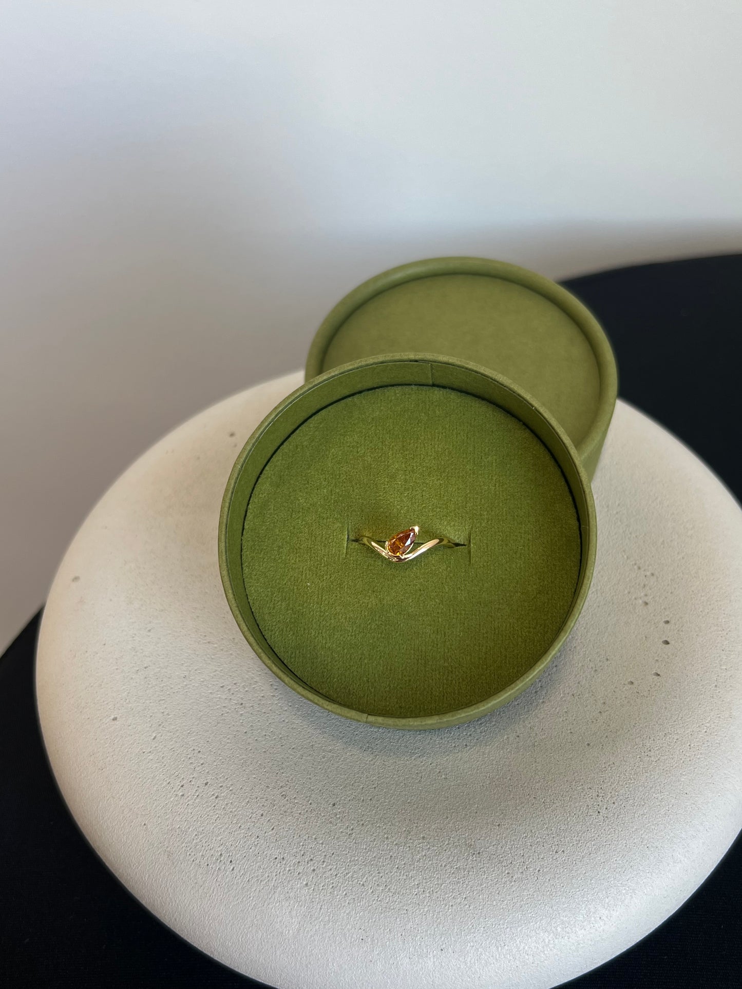 Orange Diamond Wiggle Ring