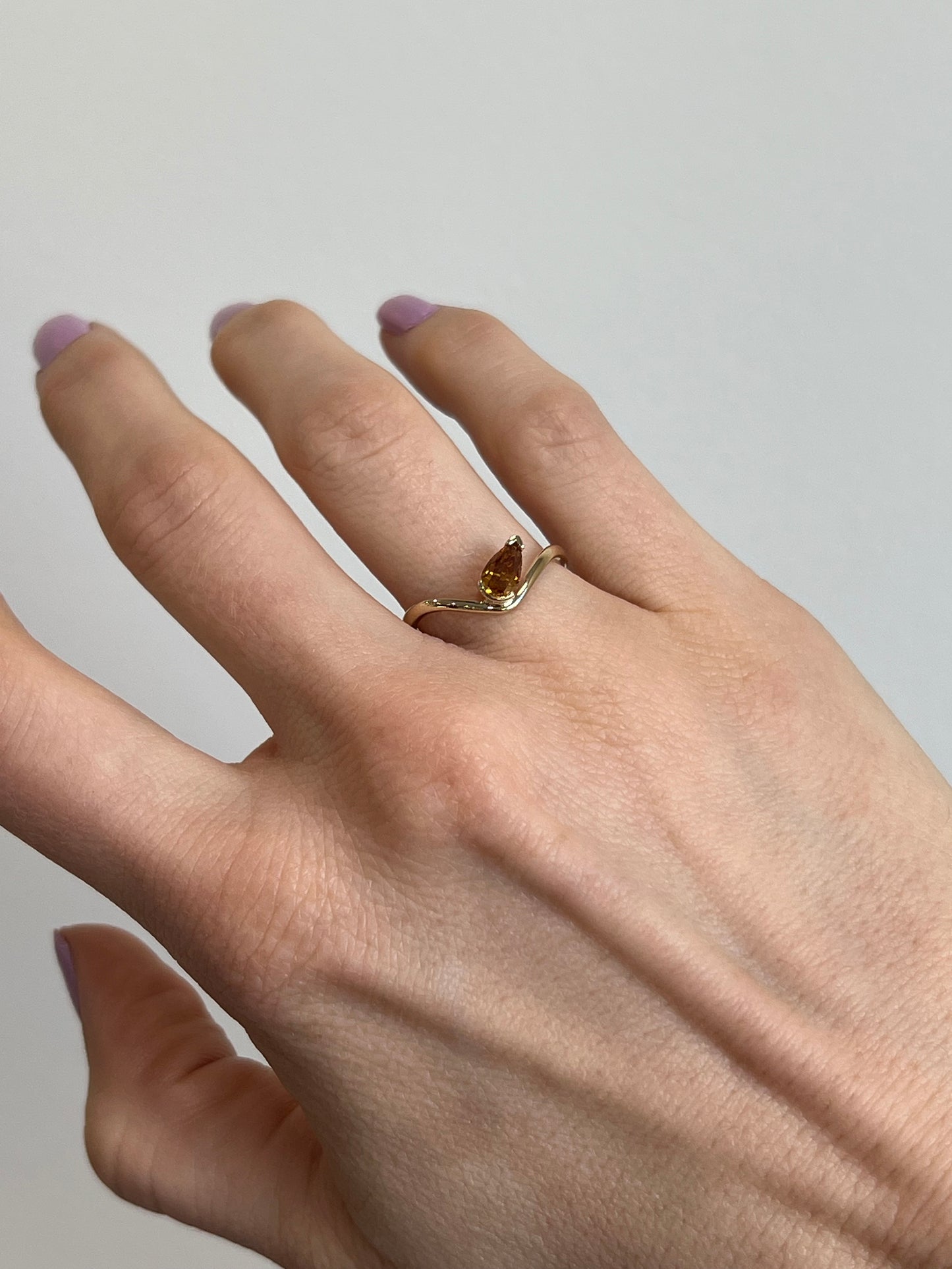 Orange Diamond Wiggle Ring