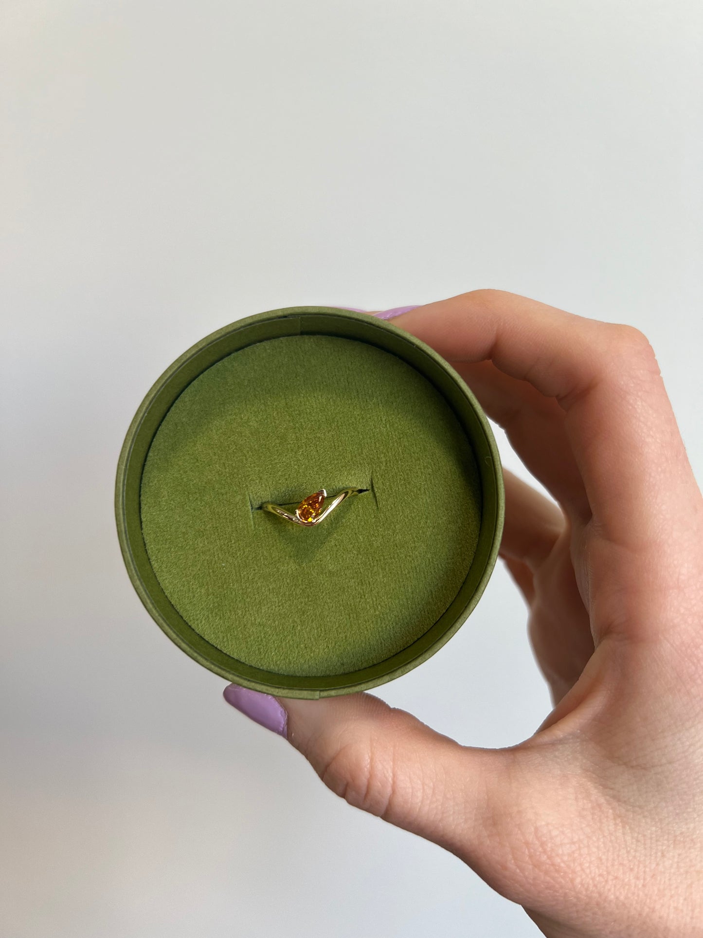 Orange Diamond Wiggle Ring