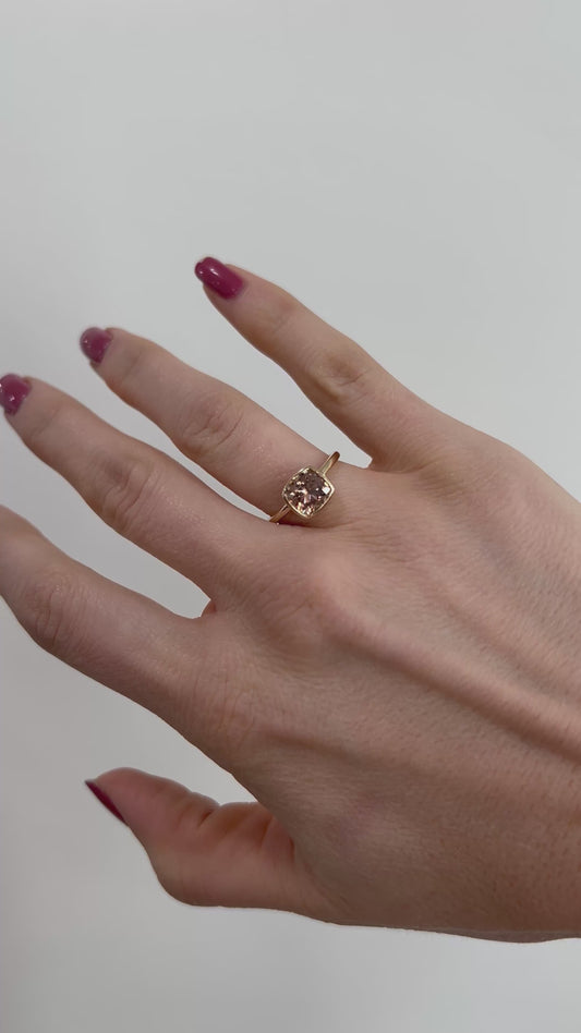 Cushion Champagne Diamond Ring