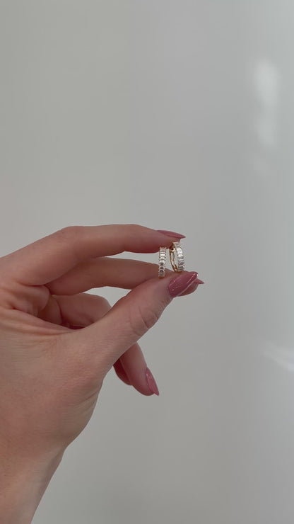 Baguette Diamond Hoops