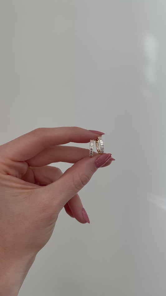 Baguette Diamond Hoops