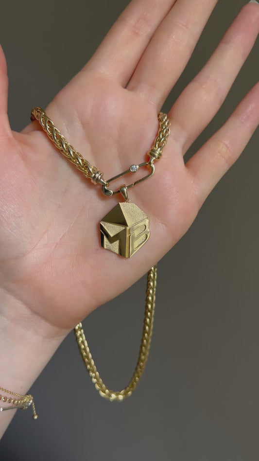 Logo Pendant on Diamond Push Clasp