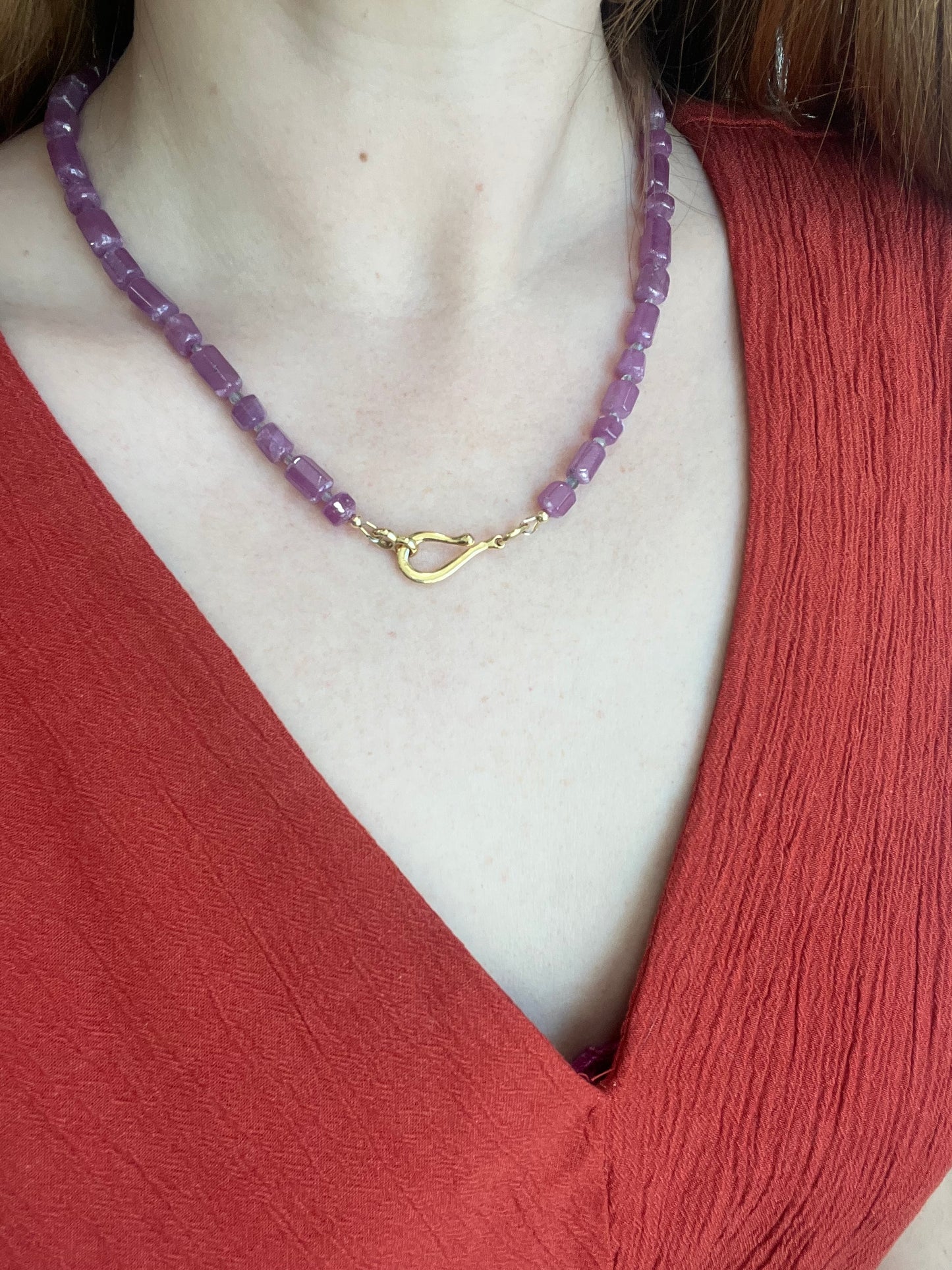 Geometric Ruby Necklace