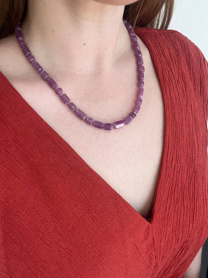 Geometric Ruby Necklace