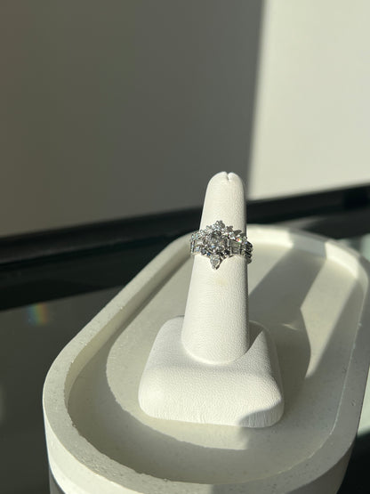 Salt and Pepper Engagement Ring and Nesting Bands