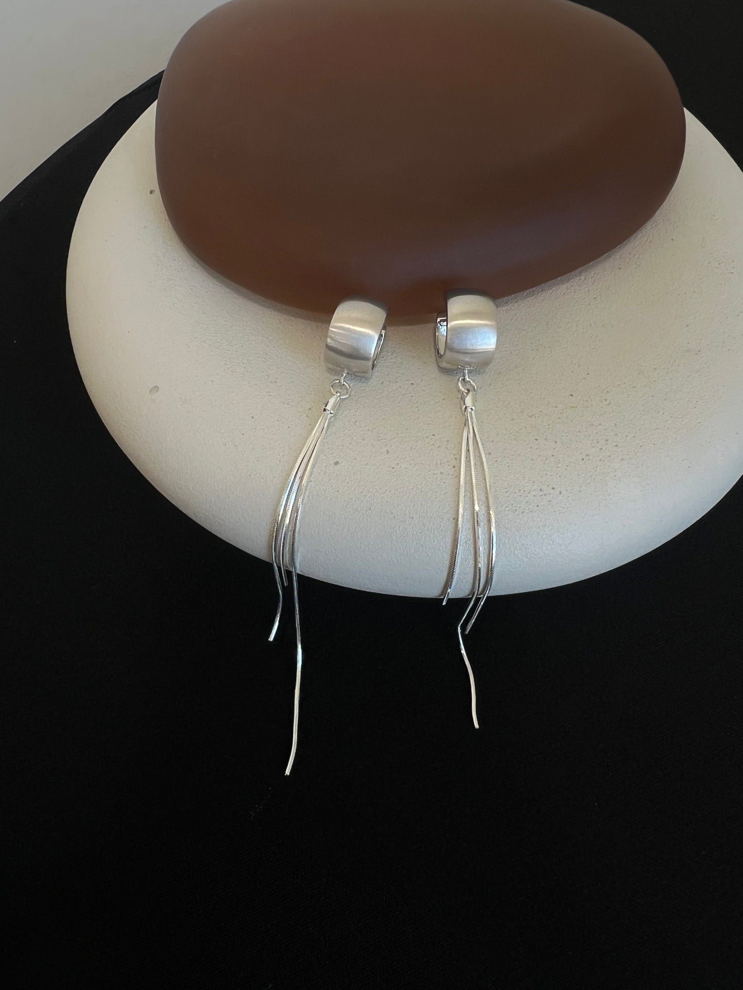 Tinsel Earrings - Hoop Top