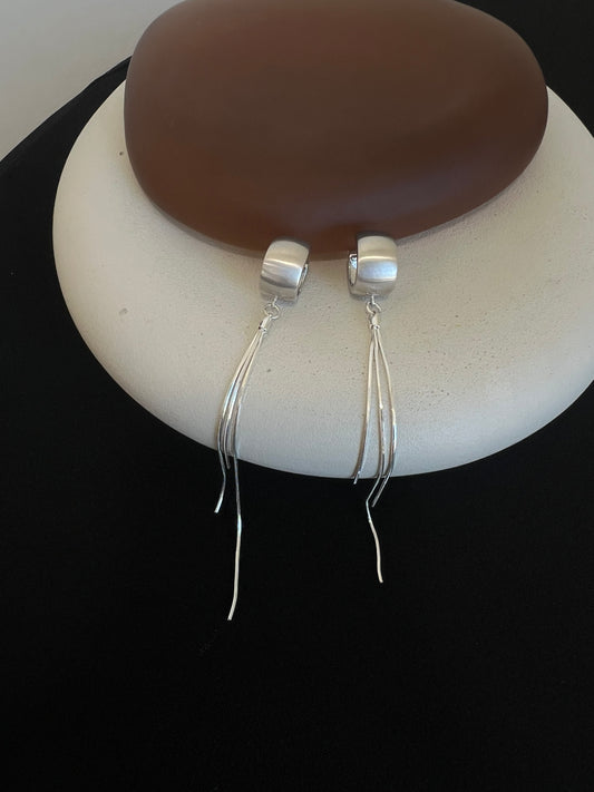 Tinsel Earrings - Hoop Top