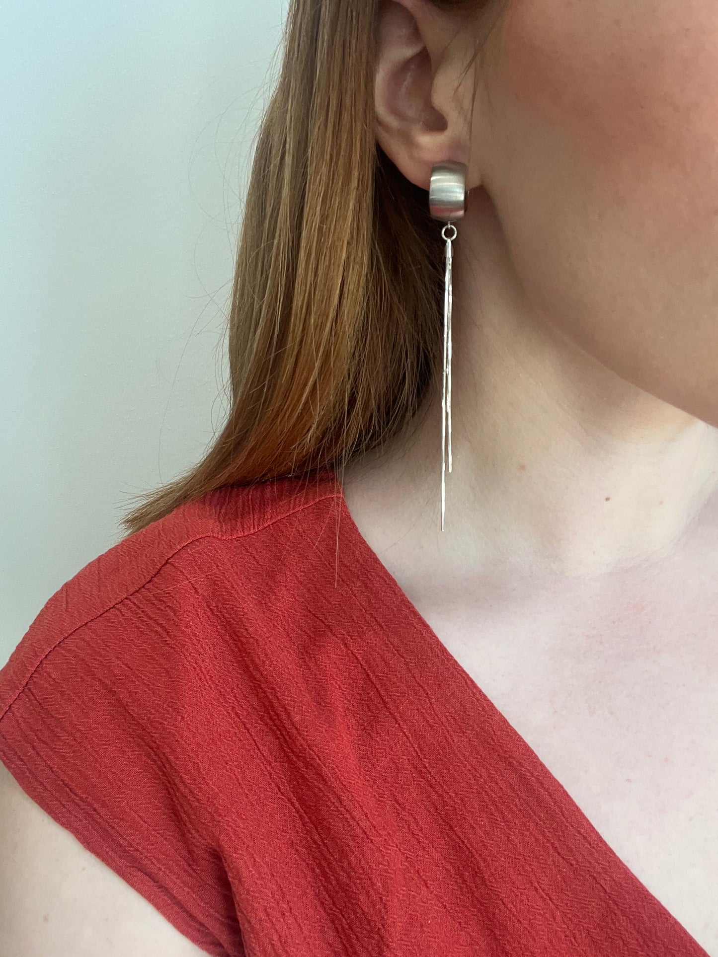 Tinsel Earrings - Hoop Top