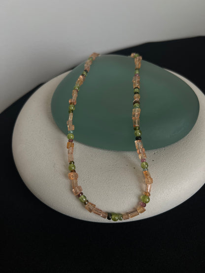 Imperial Topaz, Peridot, and Tourmaline Necklace