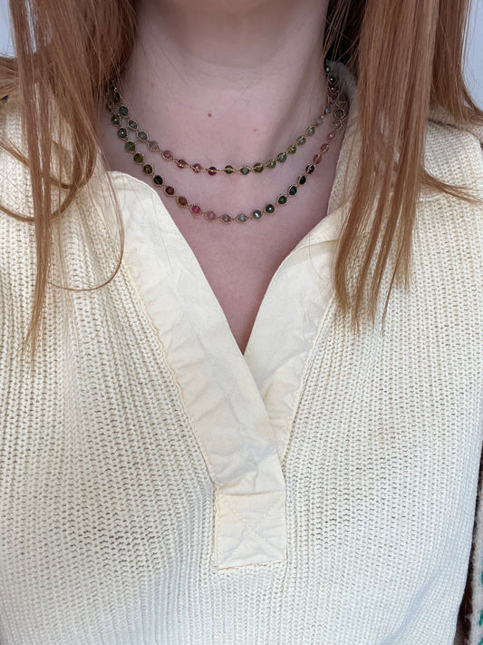 Watermelon Tourmaline Chain